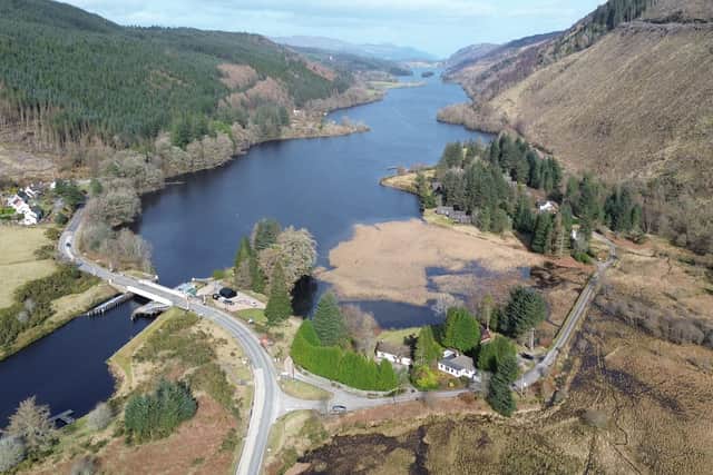 An aerial view of Great Glen Water Park at Laggan, near Spean Bridge, which is going under the hammer at auction.