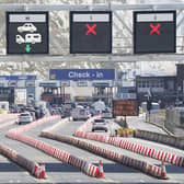 Cars queue at the check-in at the Port of Dover in Kent. Authorities have worked "around the clock" to clear both freight and tourist traffic in Dover, the port said. Some 72,000 passengers - more than 200 miles of tourist and freight traffic combined - had been processed by Sunday morning. Picture date: Sunday July 24, 2022.