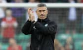 Hibs manager Nick Montgomery after the 4-0 defeat to Aberdeen that signalled the end of his tenure. (Photo by Ross Parker / SNS Group)