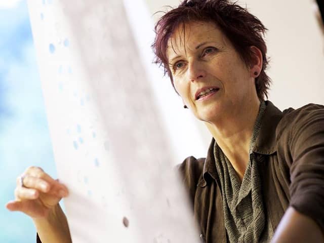 Liz Douglas working with laser paper (Picture: Tony Marsh Photography)