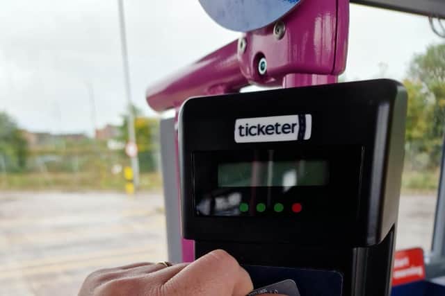 Tap-on tap-off readers enable First Glasgow to track exact journeys for the first time. (Photo by First Glasgow)