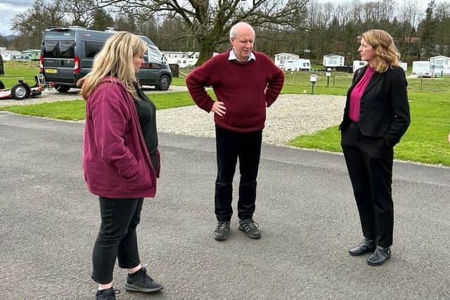 Evelyn Tweed MSP (right) with Michael Buchanan of the Cambusmore Estate and park manager Natalie Turner