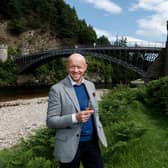 Spirit of Speyside Whisky Festival's chairman, George McNeil pictured at Craigellachie Bridge, Craigellachie.