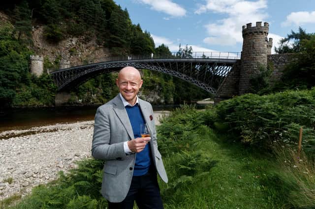 Spirit of Speyside Whisky Festival's chairman, George McNeil pictured at Craigellachie Bridge, Craigellachie.