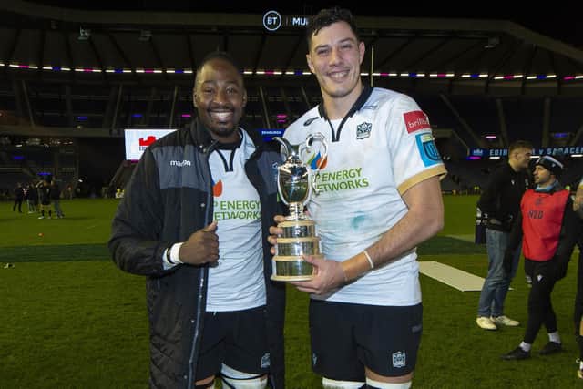 JP du Preez, right, will replace the injured Sintu Manjezi in the Glasgow Warriors team against Stormers. (Photo by Ross MacDonald / SNS Group)