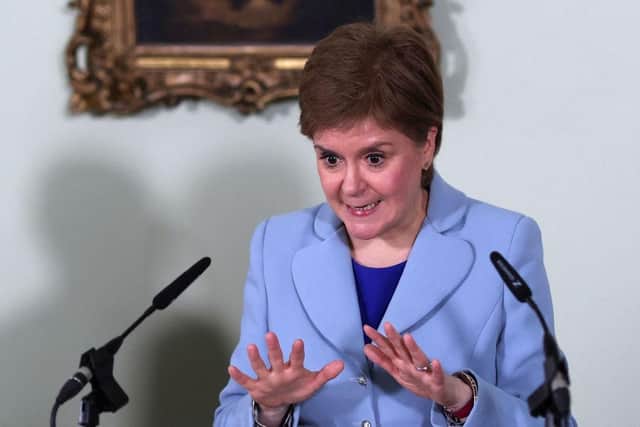 A passionate Nicola Sturgeon talks Indyref2 at a news conference yesterday (Picture: RussellCheyne/Getty Images)
