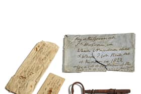 The key to Napoleon's prison bedroom which is going under-the-hammer after it was unearthed in a trunk in Scotland. PA Photo