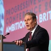 Labour leader Sir Keir Starmer making his speech to the Progressive Britain conference at Congress House (Pic: Yui Mok/PA Wire)