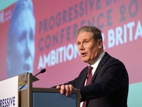 Labour leader Sir Keir Starmer making his speech to the Progressive Britain conference at Congress House (Pic: Yui Mok/PA Wire)