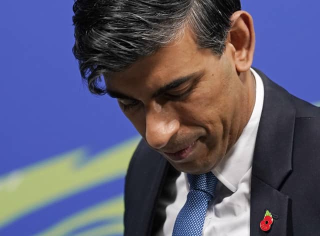 Rishi Sunak arrives for a speech at the COP26