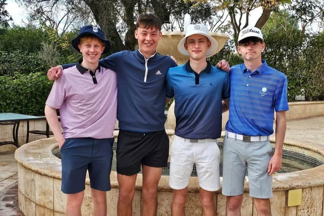 The four North Berwick West Links junior members - Andrew Irvine, Robbie Landels, Jack Collingswood and Aidan Lawson - who travelled to Spain to play in the Murcia Cup. Picture: Ric Foulner