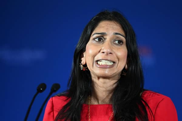 Suella Braverman speaks during the National Conservatism Conference at The Emmanuel Centre (Getty Images/Leon Neal)