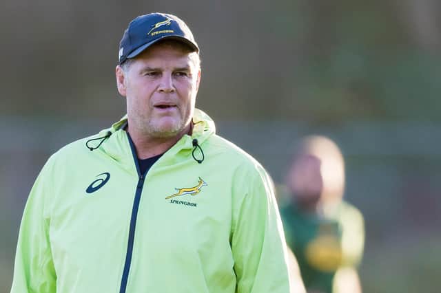 Director of Rugby Rassie Erasmus during a South Africa training session at Peffermill.
