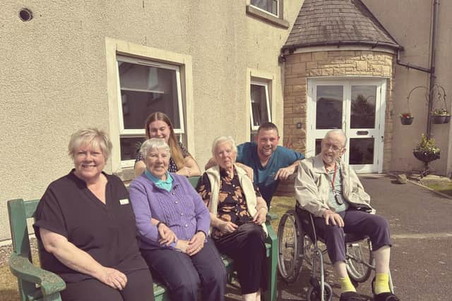 Staff and residents of Willow House Care Home are hoping to showcase the site's history for their open day in July. Pictured: Amanda Kenny, Patricia Yathindren, Isobel Baker, Emily Johnstone, Dale Ballantyne and Mike Heath