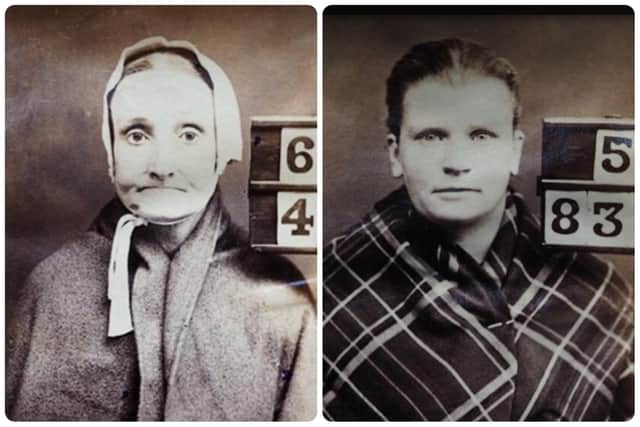 Jessie Campbell and Jane Johnston, both imprisoned at Perth where records detail their tattoos. PIC: Aberdeen City and Aberdeenshire Archives.