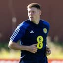 Elliot Anderson during a Scotland training session earlier on Tuesday.