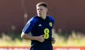 Elliot Anderson during a Scotland training session earlier on Tuesday.