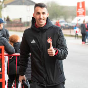 Aberdeen's Bojan Miovski netted in North Macedonia's win over Faroe Islands.  (Photo by Paul Devlin / SNS Group)