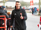 Aberdeen's Bojan Miovski netted in North Macedonia's win over Faroe Islands.  (Photo by Paul Devlin / SNS Group)