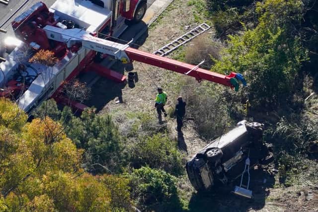 Tiger Woods was pulled from the wreckage of his car following an accident on February 23 (Getty Images)