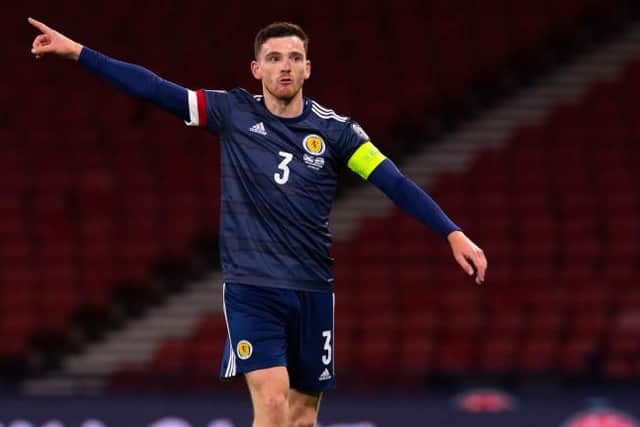 Andy Robertson in action for Scotland during a Euro 2020 Play off match between Scotland and Israel at Hampden (Photo by Alan Harvey / SNS Group)