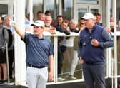 Bob MacIntyre gets a ruling during the second round of the Genesis Scottish Open at The Renaissance Club in East Lothian. Picture: Andrew Redington/Getty Images.