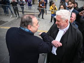Former first minister Alex Salmond bumps elbow with Gordon Jackson KC as he departs Edinburgh High Court in March 2020. Picture: Jeff J Mitchell/Getty Images