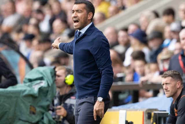 Rangers manager Giovanni van Bronckhorst took issue with the reactive nature of his defence in going one down at Livingston in a poor first half showing they shook off  with two second quickfire second half strikes to earn an opening day league win. (Photo by Alan Harvey / SNS Group)