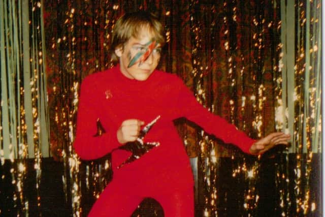 Scottie, as Ziggy Stardust in a Moonzappoping, performed with the Tynecastle Drama Club at Edinburgh Festival, 1979.
"The story here is that its 1979, I was 14 and I was in second year at Tynecastle High School, Edinburgh. I loved drama so I was in the TCDC (Tynecastle Drama Club) and for the Edinburgh Festival we did Moonszapopping for one week only. I got David Bowie, Ziggy Stardust. First Bowie record I ever heard changed my life really. Never forgot my cowboy boots with tin foil on them, to look space age and they made a racket when I walked, such happy memories." Pic: Courtesy of Museum of Youth Culture