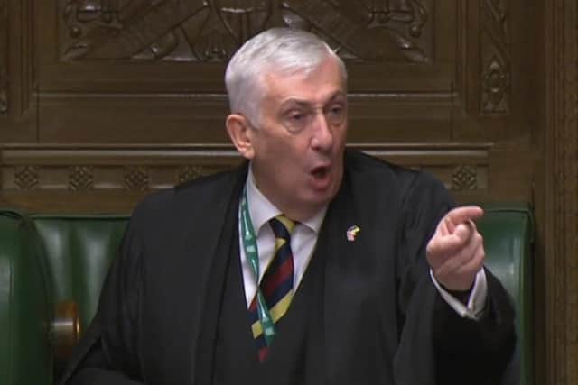 Commons speaker Lindsay Hoyle was less than impressed. Picture: UK Parliament