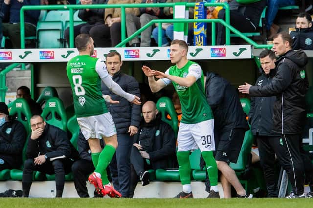 Hibs bring on Runar Hauge to face St. Johnstone.  (Photo by Ross Parker / SNS Group)