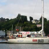 The yacht in Tobermory.