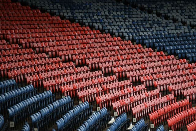 A general view of seats at Hampden Park