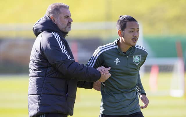 Celtic manager Ange Postecoglou has revealed Yosuke Ideguchi will be one of the player's given an "opportunity" in the injury absence of Callum McGregor. (Photo by Alan Harvey / SNS Group)