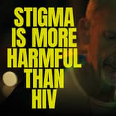 A graphic that will be used in the Terrence Higgins Trust's anti-stigma campaign, an HIV awareness TV campaign.
