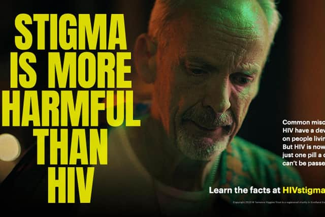 A graphic that will be used in the Terrence Higgins Trust's anti-stigma campaign, an HIV awareness TV campaign.