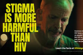 A graphic that will be used in the Terrence Higgins Trust's anti-stigma campaign, an HIV awareness TV campaign.