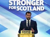 Humza Yousaf speaking at Murrayfield Stadium in Edinburgh, after it was announced that he is the new Scottish National Party leader, and would become the next First Minister of Scotland. Picture date: Monday March 27, 2023.