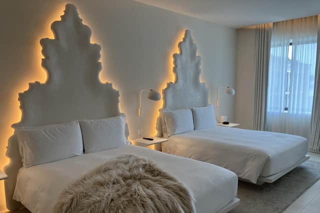 One of the 200 bedrooms and suites at the Madrid EDITION, where white and vanilla tones create an air of tranquillity in the heart of the capital. Pic: Contributed