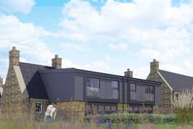 House plan was likened to a home in Malibu - minus the miles of golden sandy beaches.