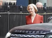 Prime Minister Liz Truss arrives in Downing Street in London, after delivering her keynote speech at the Conservative Party annual conference in Birmingham.