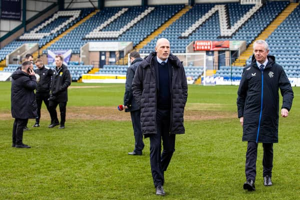 Rangers manager Phillipe Clement walks off the Dens Park surface on Sunday.