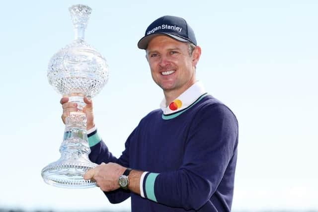 Justin Rose pictured after his return to winning ways in the AT&T Pebble Beach Pro-Am at Pebble Beach Golf Links on Monday. Picture: Ezra Shaw/Getty Images.