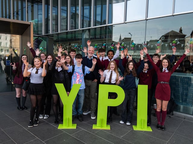 Garreth Wood, Chairman of The Wood Foundation, with young people at the YPI National Event 2025.
