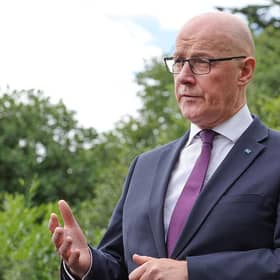First Minister John Swinney wants Prime Minister Andy Burnham to reconsider the UK government’s block on plans by a Chinese firm to build a wind turbine factory in Scotland (Picture: Steve Welsh - Pool/Getty Images)