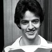 Frank McGarvey pictured on the day he signed for Celtic in March 1980