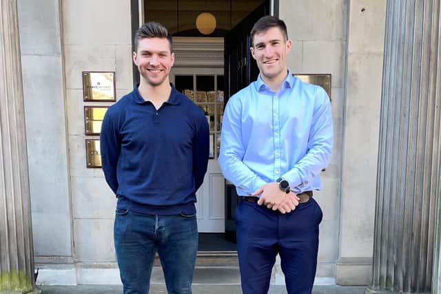 From left: Michael Allen and Jason Baggott who have both swapped the field for finance. Picture: contributed.