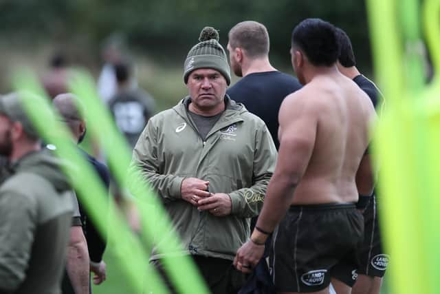 Wallabies head coach Dave Rennie during an Australia training session at Peffermill sports fields in Edinburgh. (Photo by Ian MacNicol/Getty Images)