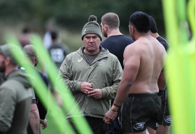 Wallabies head coach Dave Rennie during an Australia training session at Peffermill sports fields in Edinburgh. (Photo by Ian MacNicol/Getty Images)