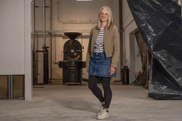 Lisa Lawson in the new Dear Green Coffee Roasters base in Bridgeton, Glasgow.